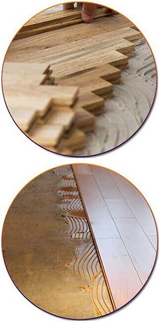 pose parquet en bois avec colle